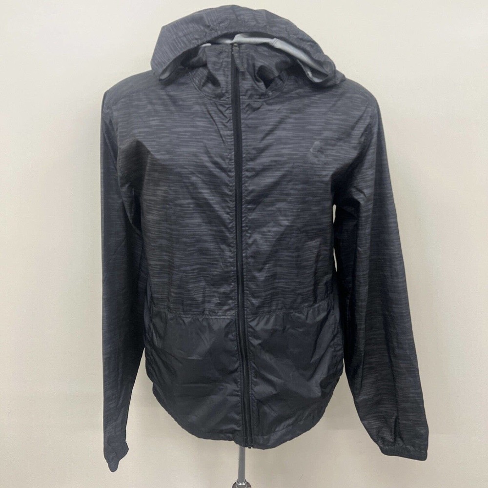 Gerry Lightweight Men's Rain Windbreaker Hooded Jacket Size Small Packable Black